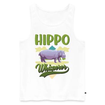 Hippo Whisperer Hippo Hippo - Débardeur bio Premium Homme - blanc - Devant - Michal (187cm)