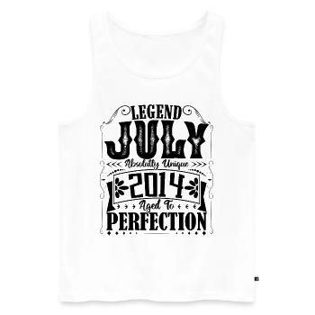 Juli 2014. Geburtstagsgeschenk Juli 2014. - Männer Premium Bio Tank Top - Weiß - Vorne - Michal (187cm)