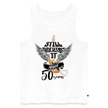 50. Wedding Anniversary Husband Wife Marriage Relationship - Men's Premium Organic Tank Top - white - Front - Michal (187cm)