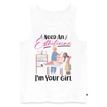 Cute Licensed Esthetician Skincare - Männer Premium Bio Tank Top - Weiß - Vorne - Michal (187cm)