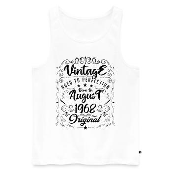 Vintage born in August 1968. Birthday August 1968 - Men's Premium Organic Tank Top - white - Front - Michal (187cm)