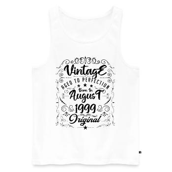 Jahrgang, geboren im August 1999. Jubiläum August 1999 - Männer Premium Bio Tank Top - Weiß - Vorne - Michal (187cm)