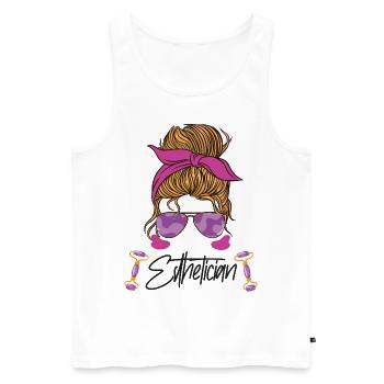 Cute Licensed Esthetician Skincare - Männer Premium Bio Tank Top - Weiß - Vorne - Michal (187cm)