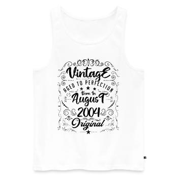 Vintage Né(e) en Août 2004. anniversaire août 2004 - Débardeur bio Premium Homme - blanc - Devant - Michal (187cm)