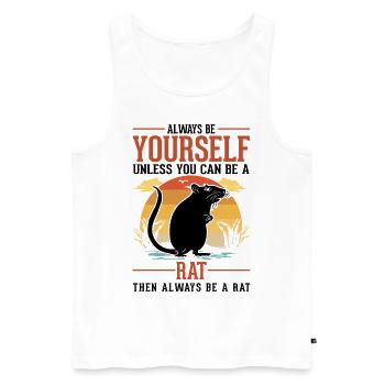 Rat Gift Domestic Rat Rat Owner - Men's Premium Organic Tank Top - white - Front - Michal (187cm)
