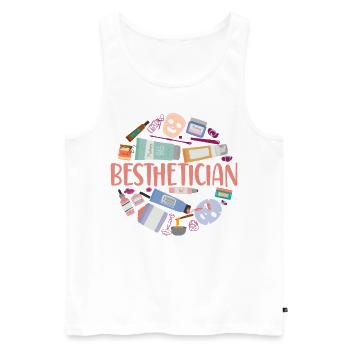 Cute Licensed Esthetician Skincare - Männer Premium Bio Tank Top - Weiß - Vorne - Michal (187cm)