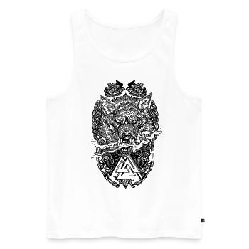 Norse mythology Fenrir Fenris wolf Vikings - Men's Premium Organic Tank Top - white - Front - Michal (187cm)
