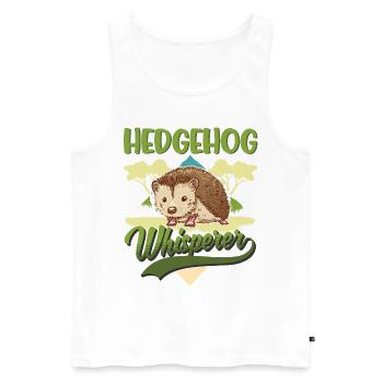 Igel Flüsterer Hedgehog Whisperer - Männer Premium Bio Tank Top - Weiß - Vorne - Michal (187cm)