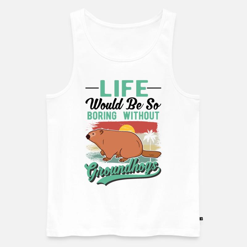 Murmeltier Groundhog Day Waldmurmeltier - Männer Premium Bio Tank Top - Weiß