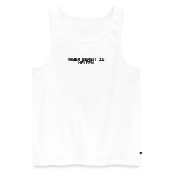 Feuerwehr - Immer bereit, zu helfen - Männer Premium Bio Tank Top - Weiß - Vorne - Michal (187cm)