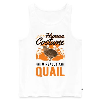 Wachtel Halloween Quail Costume Humain - Débardeur bio Premium Homme - blanc - Devant - Michal (187cm)