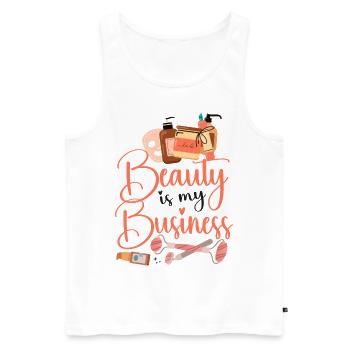 Soins de la peau d’esthéticienne agréée mignonne - Débardeur bio Premium Homme - blanc - Devant - Michal (187cm)