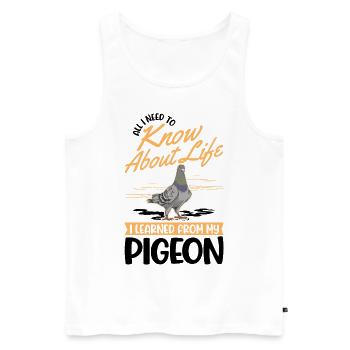 Taube Taubenzüchter Stadttaube Brieftaube - Männer Premium Bio Tank Top - Weiß - Vorne - Michal (187cm)