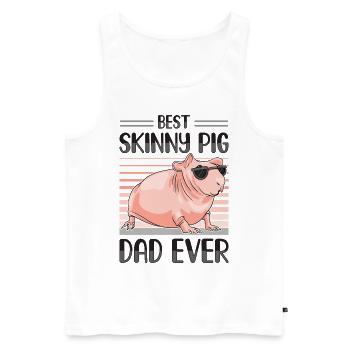 Cochon d’Inde sans poils Cochon maigre - Débardeur bio Premium Homme - blanc - Devant - AI Model Male 178 light (178cm)