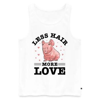 cochon d’Inde sans poils, cochon maigre, - Débardeur bio Premium Homme - blanc - Devant - Michal (187cm)