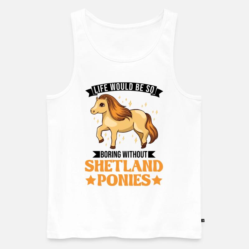 Shetland Pony Geschenk Shetty - Männer Premium Bio Tank Top - Weiß