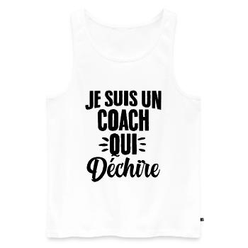 Ich bin ein Coach, der das Humorgeschenk zerreißt - Männer Premium Bio Tank Top - Weiß - Vorne - AI Model Male 178 light (178cm)