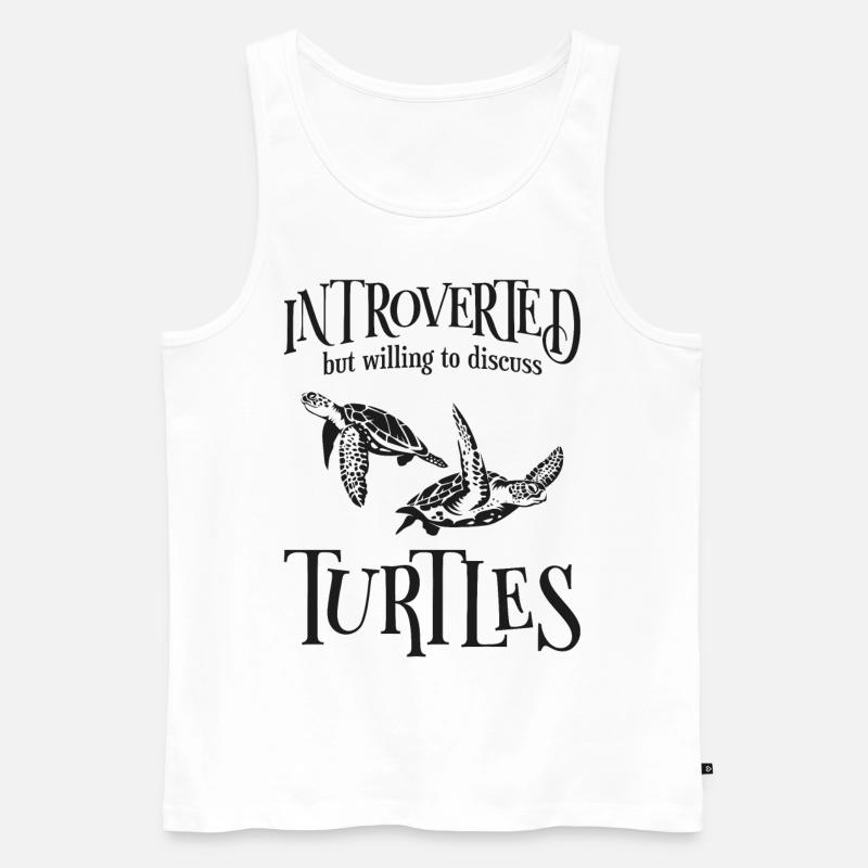 Sea Turtle Tortoise Introverted - Männer Premium Bio Tank Top - Weiß