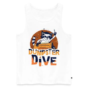 Raccoon lover garbage collecting garbage containers - Men's Premium Organic Tank Top - white - Front - Michal (187cm)