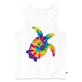 Tortue de mer Tortoise Tie Dye - Débardeur bio Premium Homme - blanc - Devant - Michal (187cm)