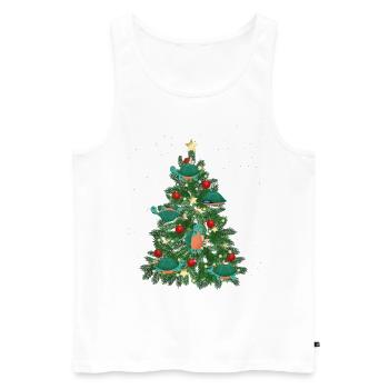 Sea Turtle Tortoise Christmas Tree - Männer Premium Bio Tank Top - Weiß - Vorne - Michal (187cm)