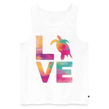 Sea Turtle Tortoise Love - Men's Premium Organic Tank Top - white - Front - Michal (187cm)