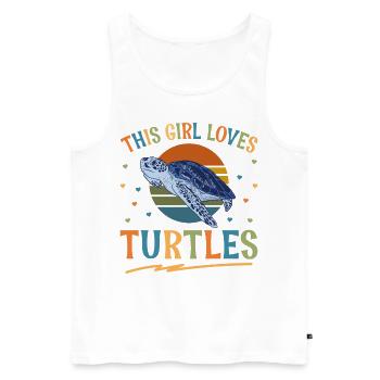 Sea Turtle Tortoise Retro Vintage - Débardeur bio Premium Homme - blanc - Devant - Michal (187cm)