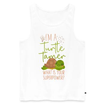 Sea Turtle Tortoise I'm A Turtle - Männer Premium Bio Tank Top - Weiß - Vorne - AI Model Male 178 light (178cm)