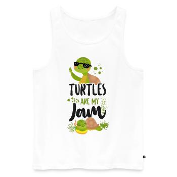 Sea Turtle Tortoise Sunglasses - Männer Premium Bio Tank Top - Weiß - Vorne - Michal (187cm)
