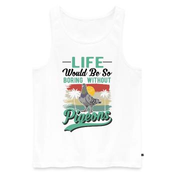 Pigeon Cadeau Pigeon Fancier City Pigeon Pigeonnier Pigeon Transporteur Pigeon - Débardeur bio Premium Homme - blanc - Devant - Michal (187cm)
