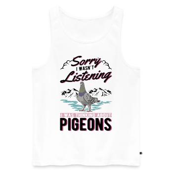 Pigeon Cadeau Pigeon Fancier City Pigeon Pigeonnier Pigeon Transporteur Pigeon - Débardeur bio Premium Homme - blanc - Devant - Michal (187cm)