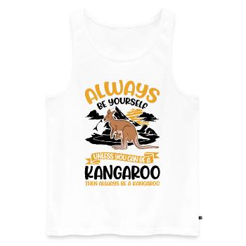 Always be yourself Kangaroo Australia Kangaroo - Men's Premium Organic Tank Top - white - Front - Michal (187cm)