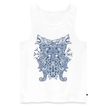 Odin Thor Wikingerkompass Vegvisir Runen Wölfe - Männer Premium Bio Tank Top - Weiß - Vorne - AI Model Male 178 light (178cm)