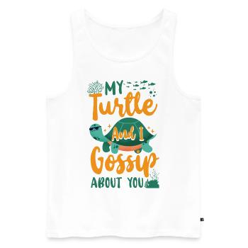 Tortue de mer Tortue Ma Tortue et - Débardeur bio Premium Homme - blanc - Devant - Michal (187cm)