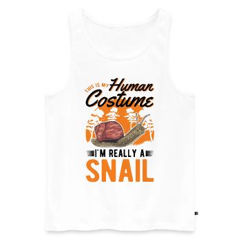 Schnecke Costume Humain Escargot Halloween - Débardeur bio Premium Homme - blanc - Devant - Michal (187cm)