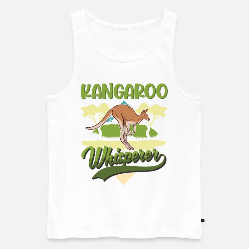 Känguru Flüsterer Australien Kangaroo - Männer Premium Bio Tank Top - Weiß