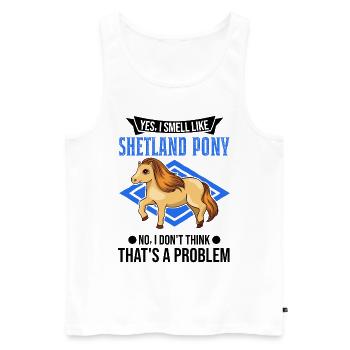 Shetland Pony Odeur Cadeau Shetty - Débardeur bio Premium Homme - blanc - Devant - Michal (187cm)