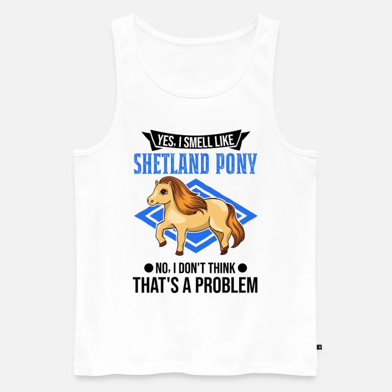 Shetland Pony Geruch Geschenk Shetty - Männer Premium Bio Tank Top - Weiß
