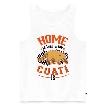 La maison est l’endroit où se trouve mon coati - Débardeur bio Premium Homme - blanc - Devant - Michal (187cm)