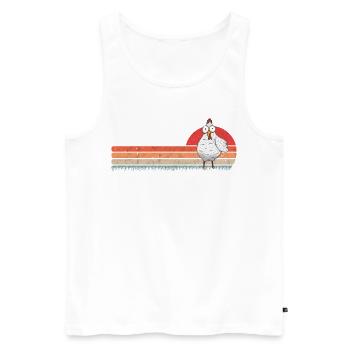 Poulet Rétro Poulet Vintage - Débardeur bio Premium Homme - blanc - Devant - Michal (187cm)