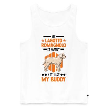 Lagotto Romagnolo Familie Wasserhund - Männer Premium Bio Tank Top - Weiß - Vorne - Michal (187cm)