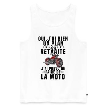 Motard Homme Moto Retraite Cadeau Motorcycle - Débardeur bio Premium Homme - blanc - Devant - AI Model Male 178 light (178cm)