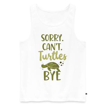 Sea Turtle Tortoise Sorry. Cant. - Men's Premium Organic Tank Top - white - Front - AI Model Male 178 light (178cm)