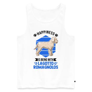 Lagotto Romagnolo Glück Wasserhund - Männer Premium Bio Tank Top - Weiß - Vorne - Michal (187cm)