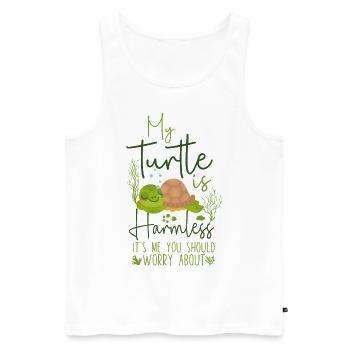 Sea Turtle Tortoise My Turtle Is - Men's Premium Organic Tank Top - white - Front - Michal (187cm)
