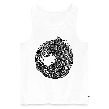 Odin's Viking Raven - Hugin and Munin Design - Men's Premium Organic Tank Top - white - Front - Michal (187cm)
