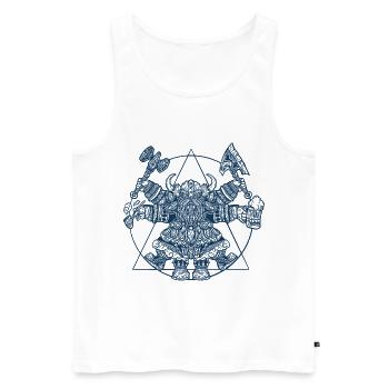 Nain Viking - Vitruve Da Vinci Style - Débardeur bio Premium Homme - blanc - Devant - Michal (187cm)