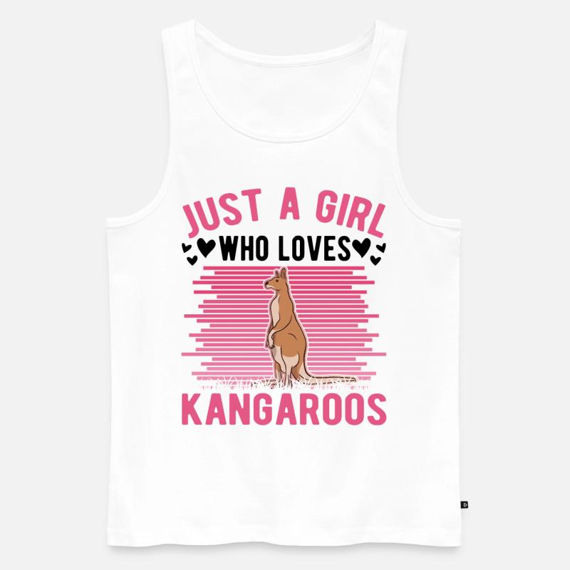 Australisches Känguru Mädchen Kangaroo - Männer Premium Bio Tank Top - Weiß