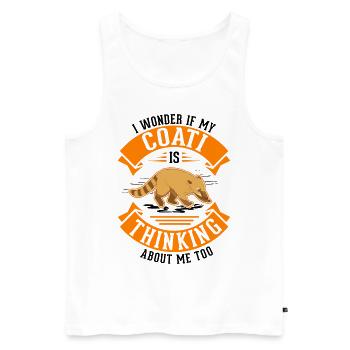 Nasenbär Geschenk Coati Rüsselbär - Männer Premium Bio Tank Top - Weiß - Vorne - Michal (187cm)