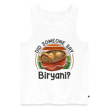 Indian food, foodies, biryani lovers, - Men's Premium Organic Tank Top - white - Front - Michal (187cm)